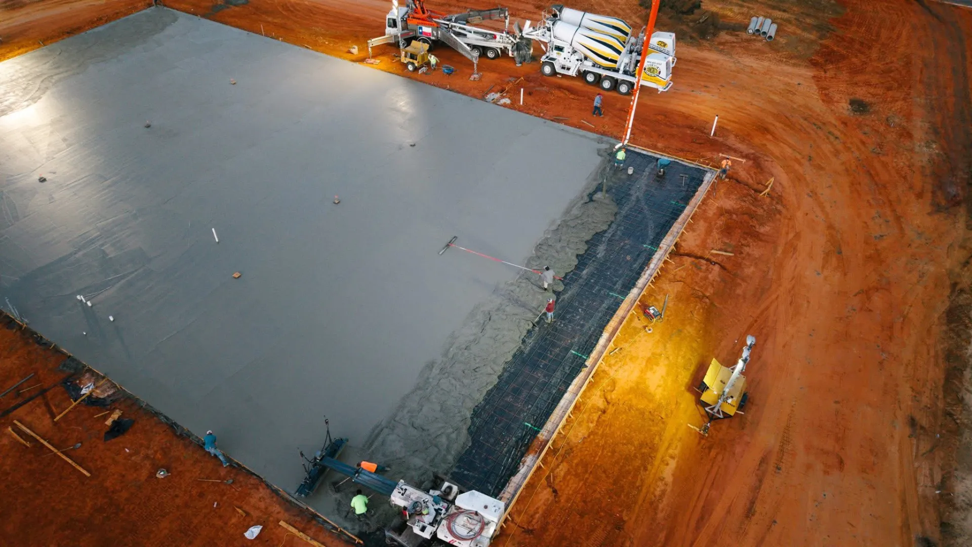 Concrrete foundation installed on graded land in Texarkana, AR